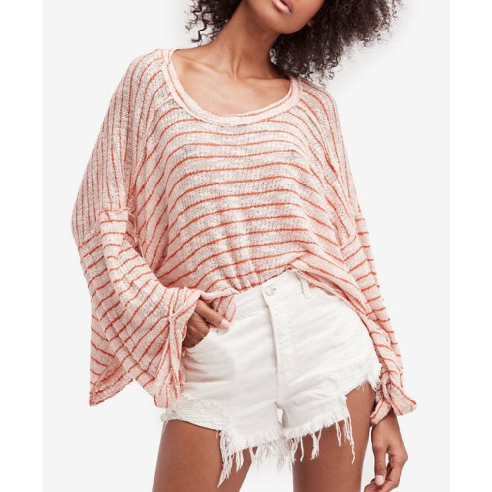 We the Free Cotton Oversized Hacci-Knit Top